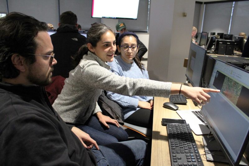 Students work in the GIS lab in Wallace Hall